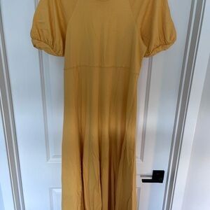 Free People Yellow Puff Sleeve Dress